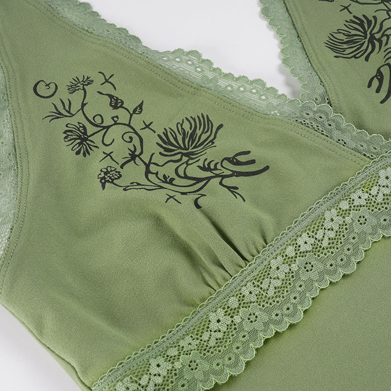 Vintage Floral Lace Halter Top