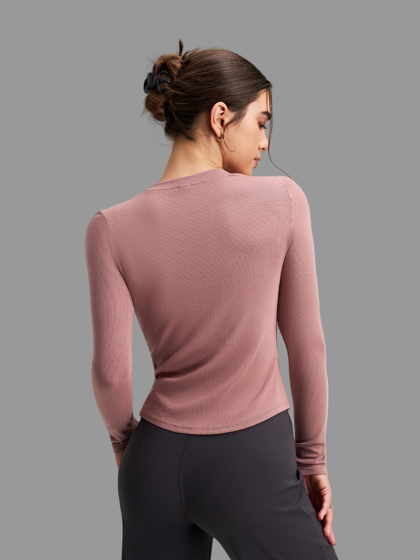 Long Sleeved Fit Slimming Sports Henley Shirt