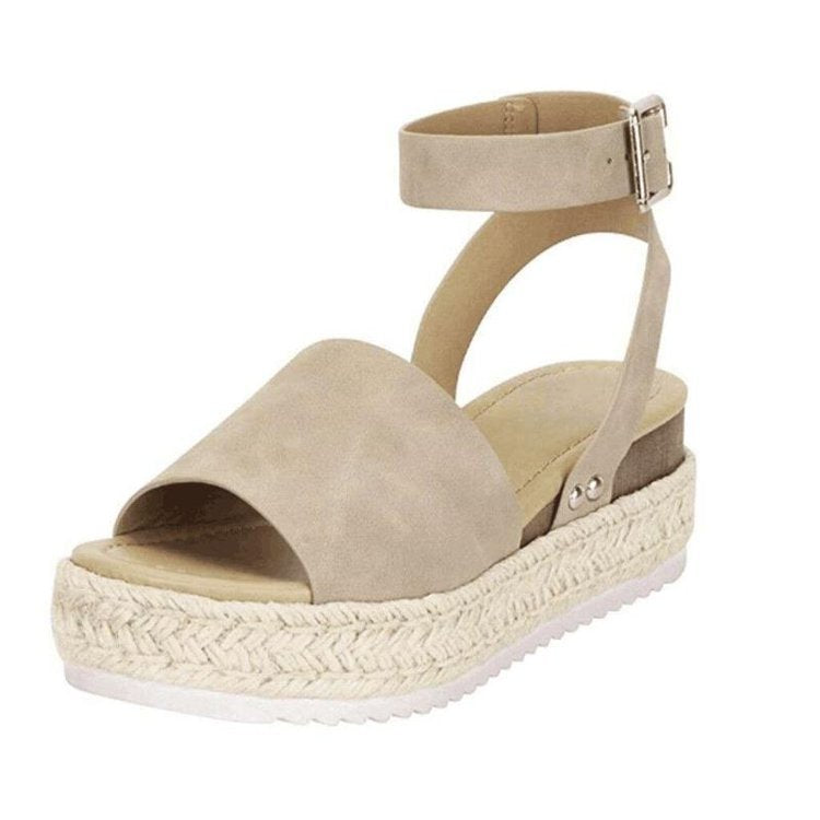 Platform Buckle Wedge Sandals