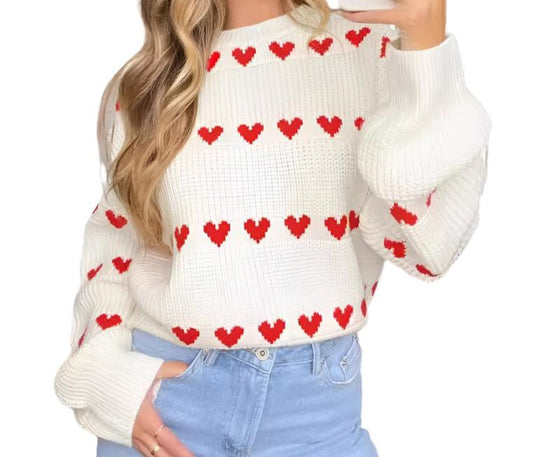 Sweet Cute Love Heart Sweater