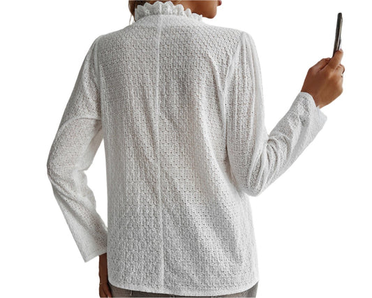 Casual Button Lace Top