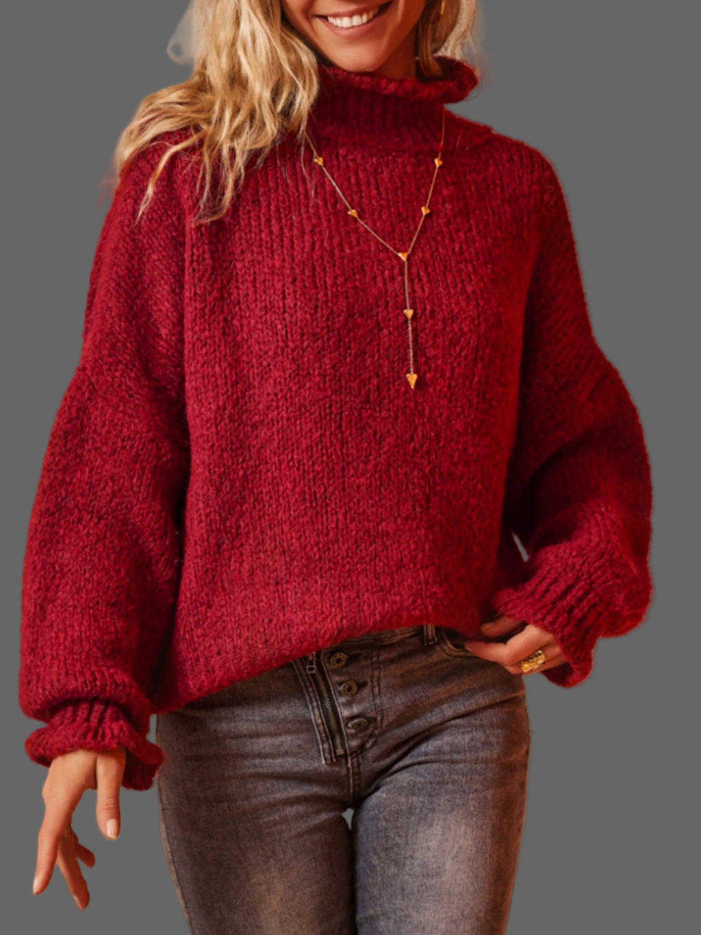 Turtleneck Red Sweater