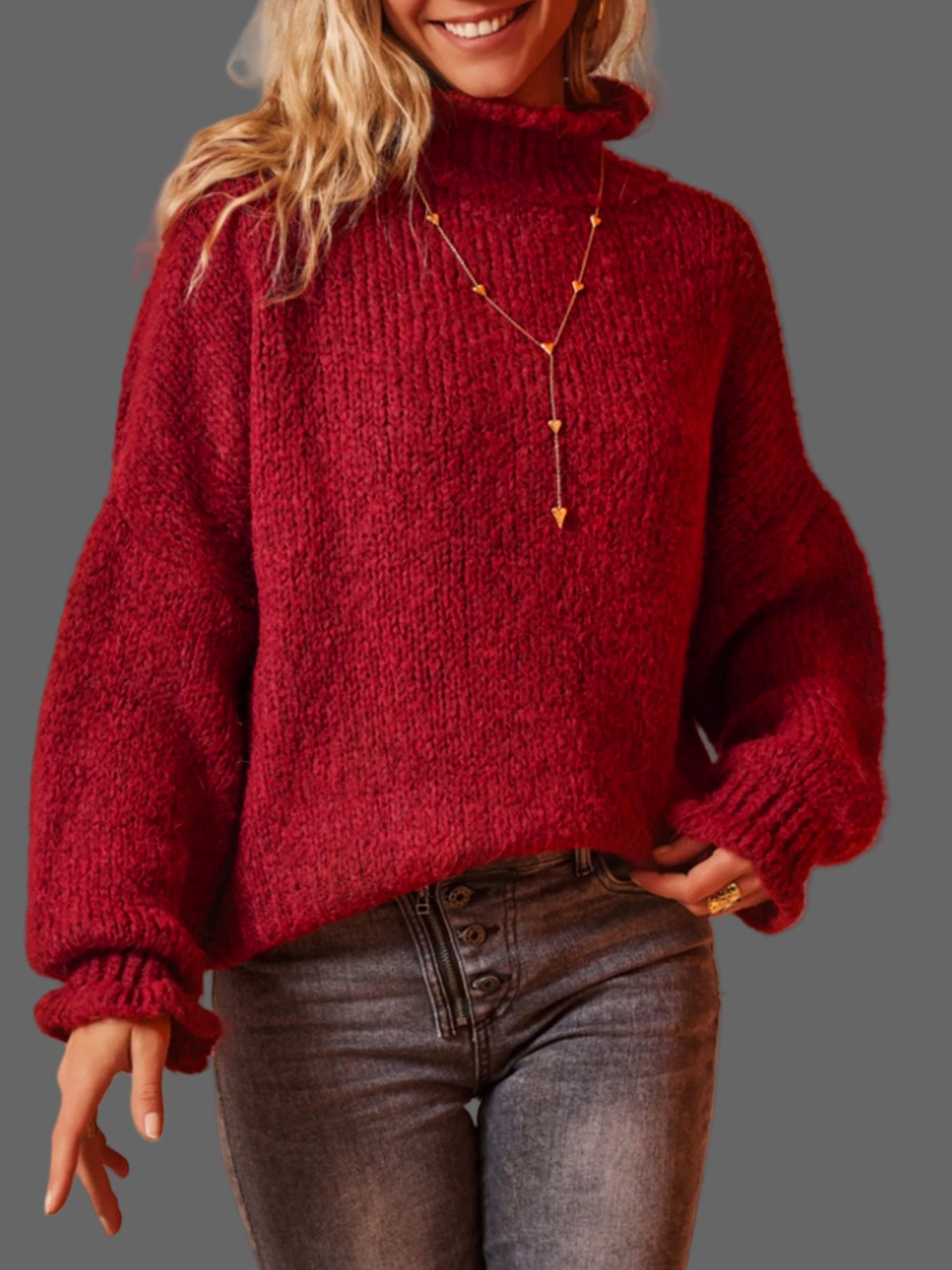 Turtleneck Red Sweater
