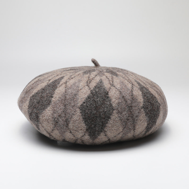 Argyle Wool Beret