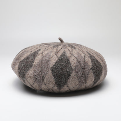 Argyle Wool Beret