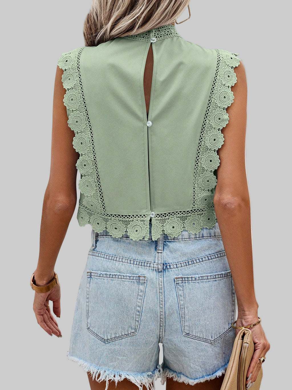 Lace Embroidered Chiffon Top