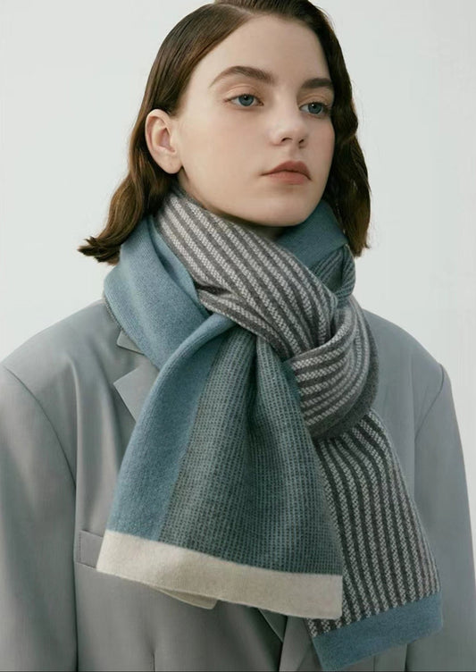 Niche Retro Striped Knitting Scarf
