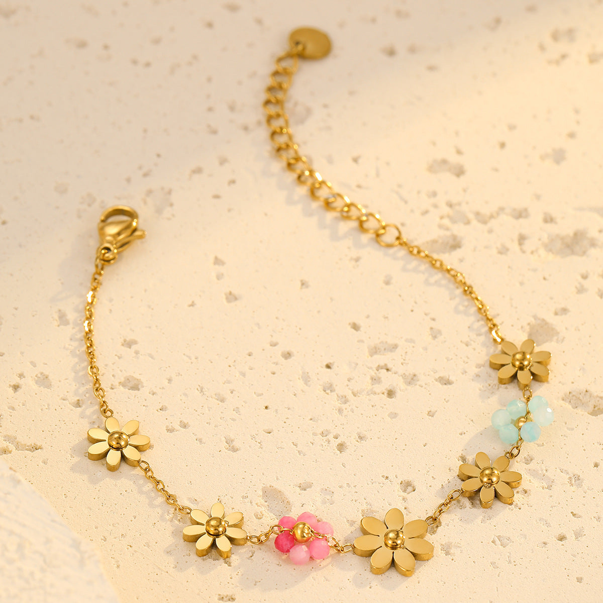 Colorful Floral Beaded Bracelet