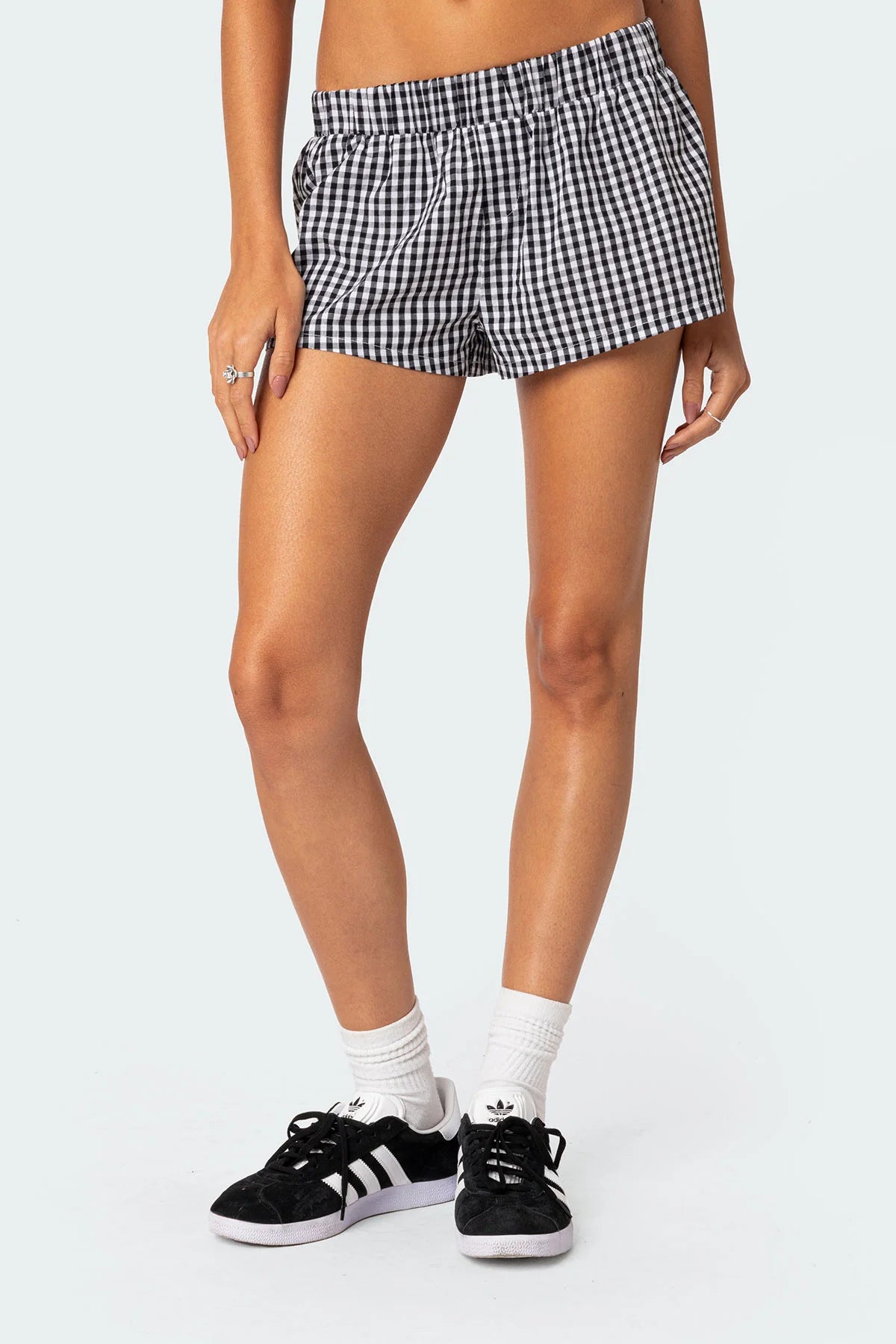 Casual Plaid Slim Fit Shorts