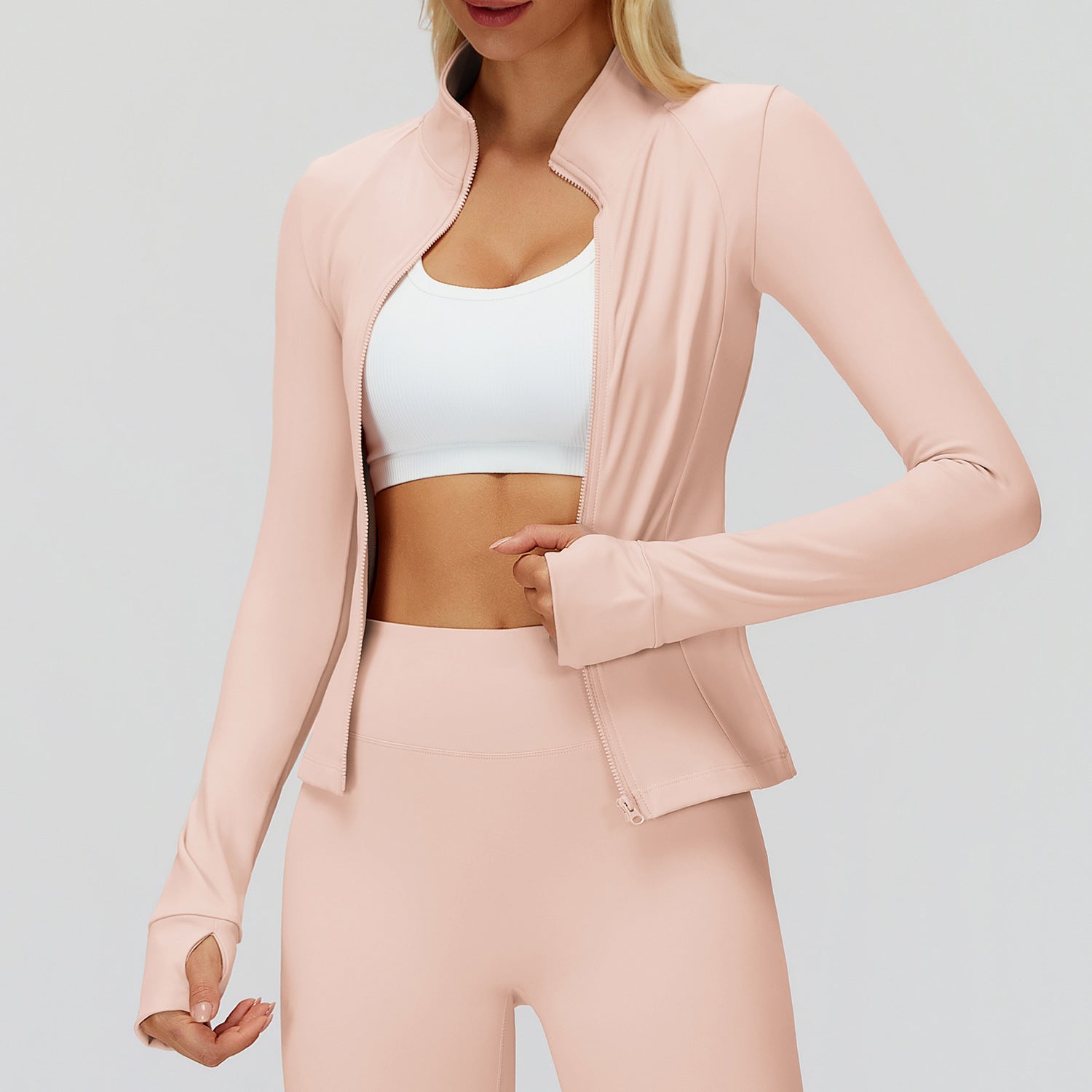 Stand Collar Zipper Windproof Fitness Running Sport Jacket - Tamra.Shop.Social