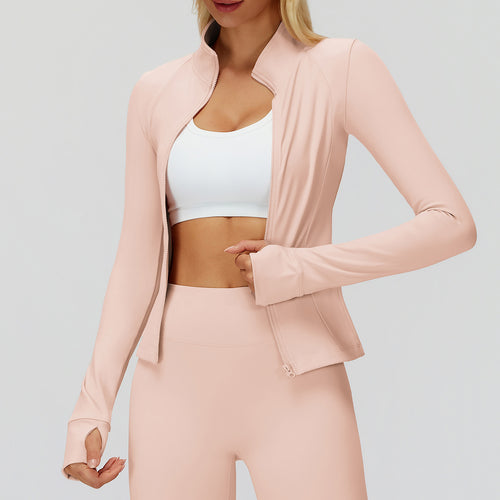 Stand Collar Zipper Windproof Fitness Running Sport Jacket - Tamra.Shop.Social