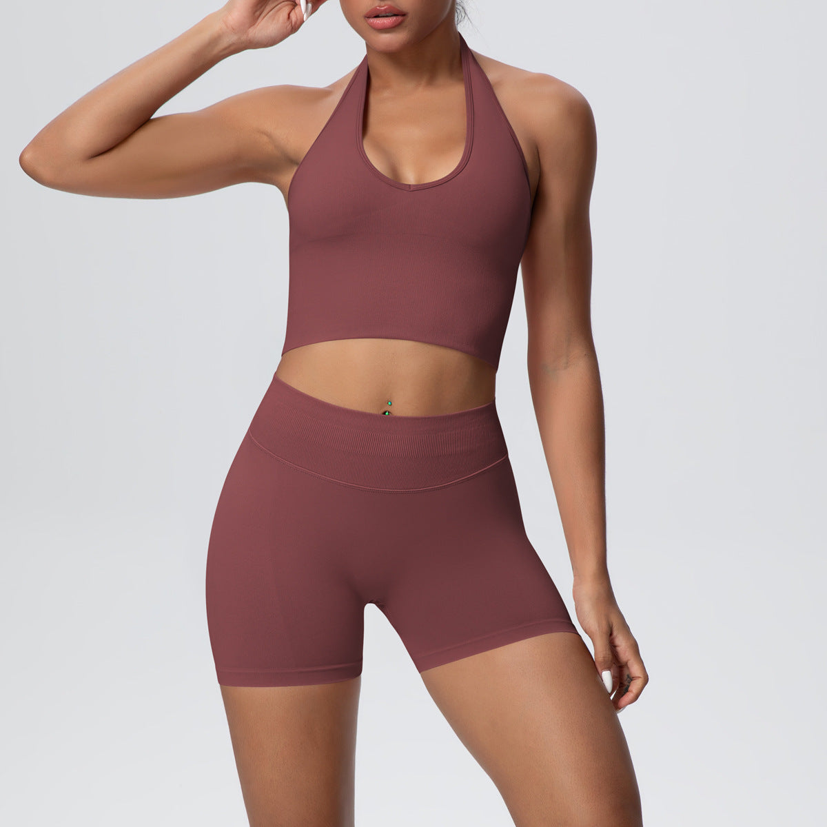 Vest Shorts Suit-Brown