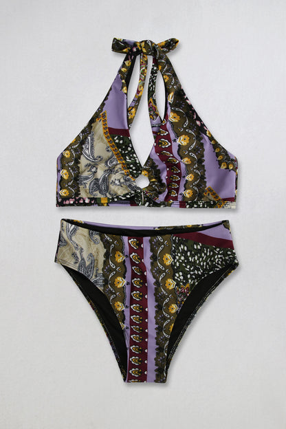 Printed Sexy Strap Split Bikini