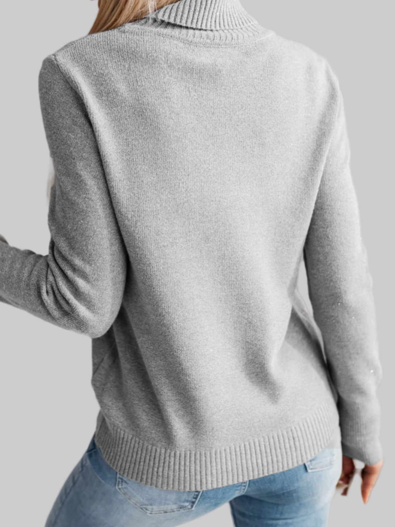 Lapels Turtleneck Knitwear Sweater