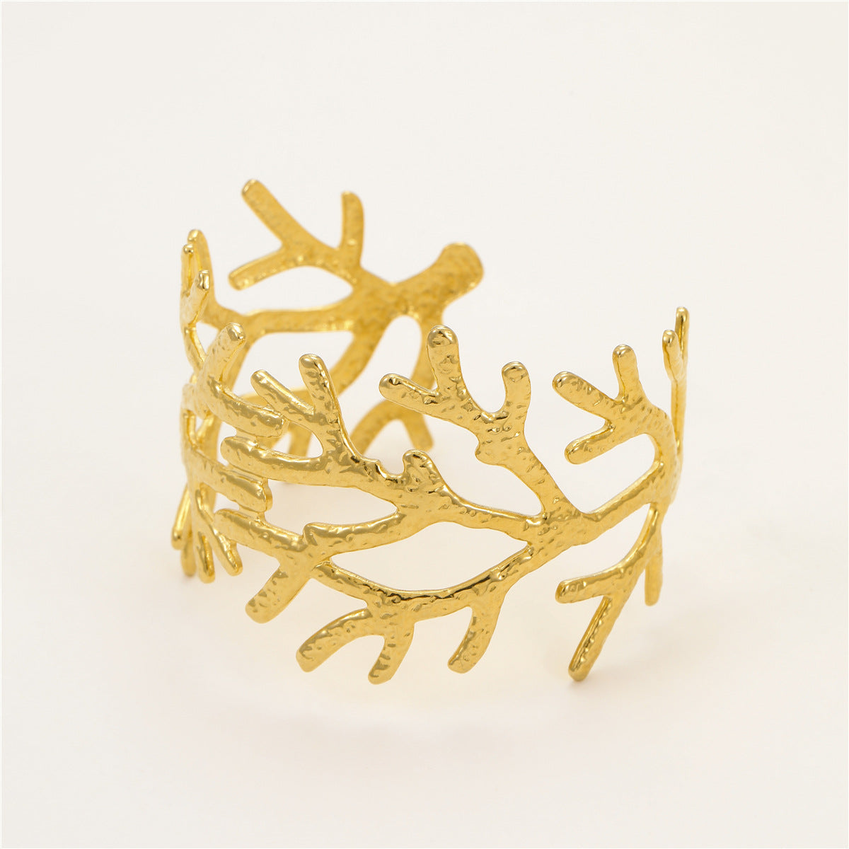 Ocean Coral Starfish Shell Exaggerated Titanium Steel Stainless Steel 18K Gold Plating Bracelet