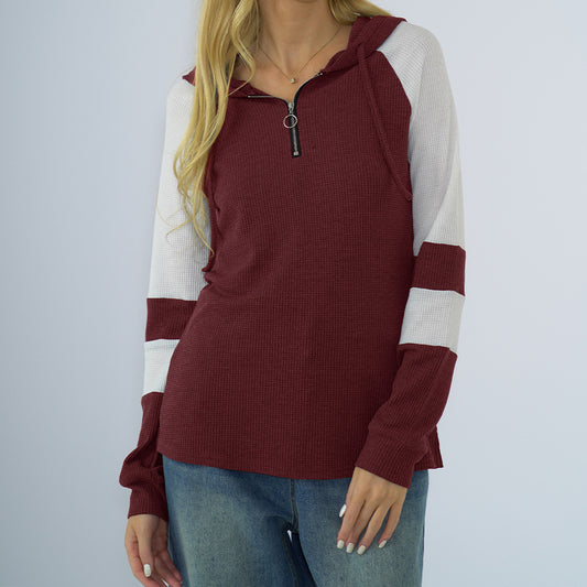 Stripe Long Sleeve Hoodie Sweatshirt