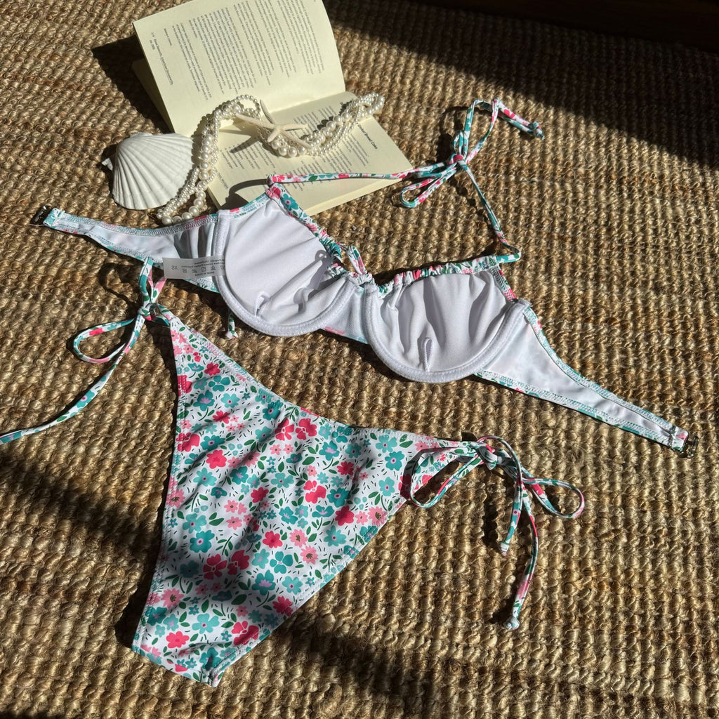 Floral Print Banded Bikini