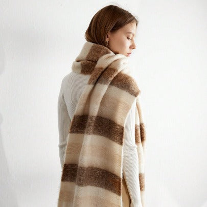 Stripe Thickened Scarf