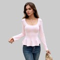 Long Sleeved Peplum Top