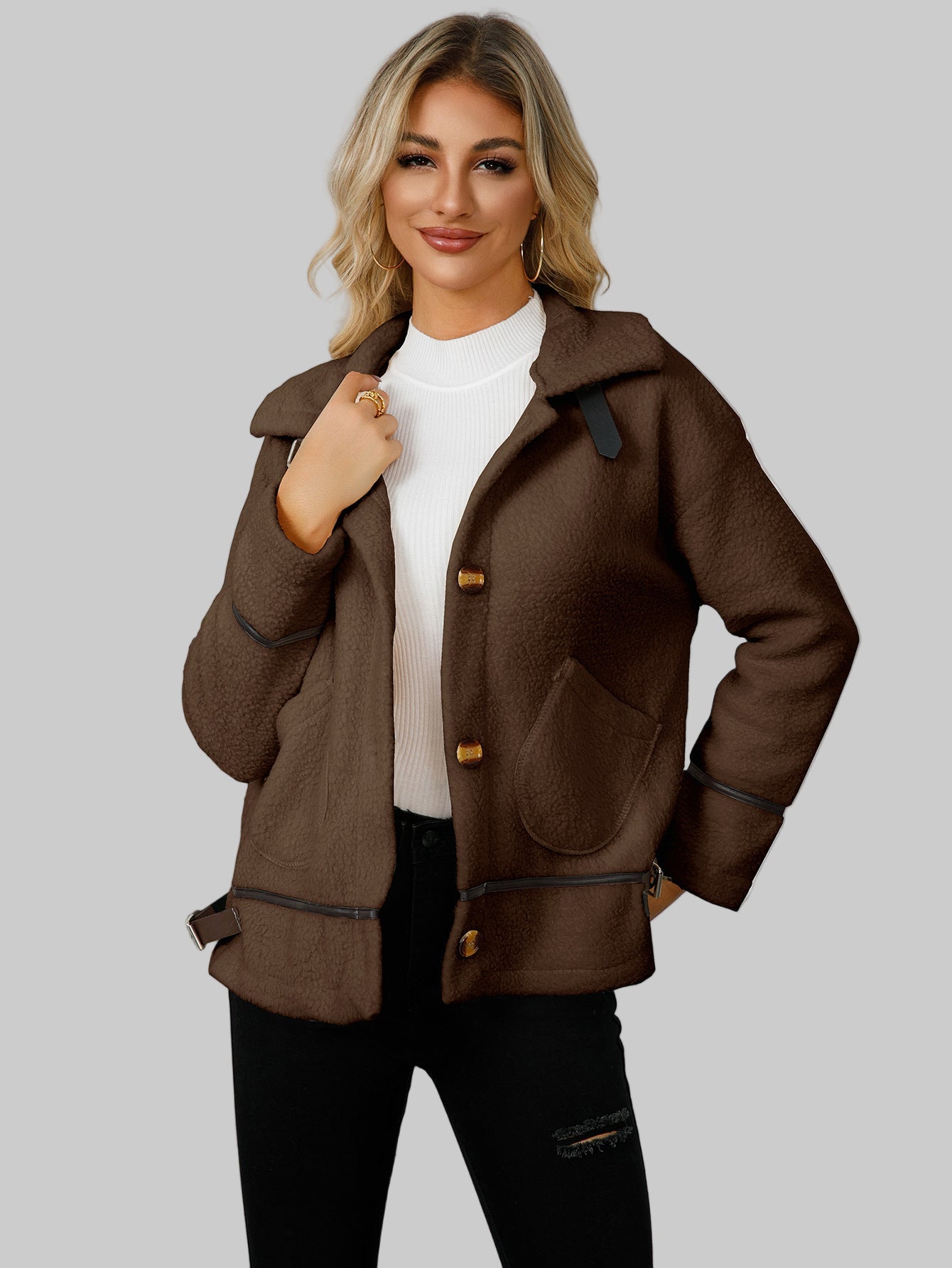 Cardigan With Buttons Lambswool Coat