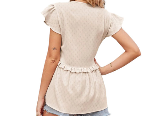 Ruffle Waist Short Sleeve Top