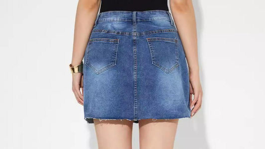 Button Denim Skirt