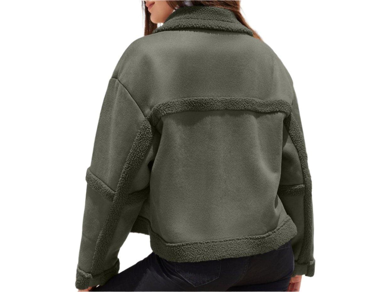 Suede Warm Fleece Leather Jacket