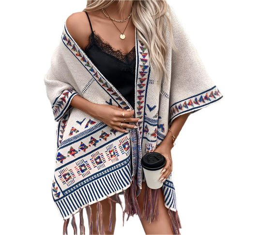 Knitted Tassel Shawl