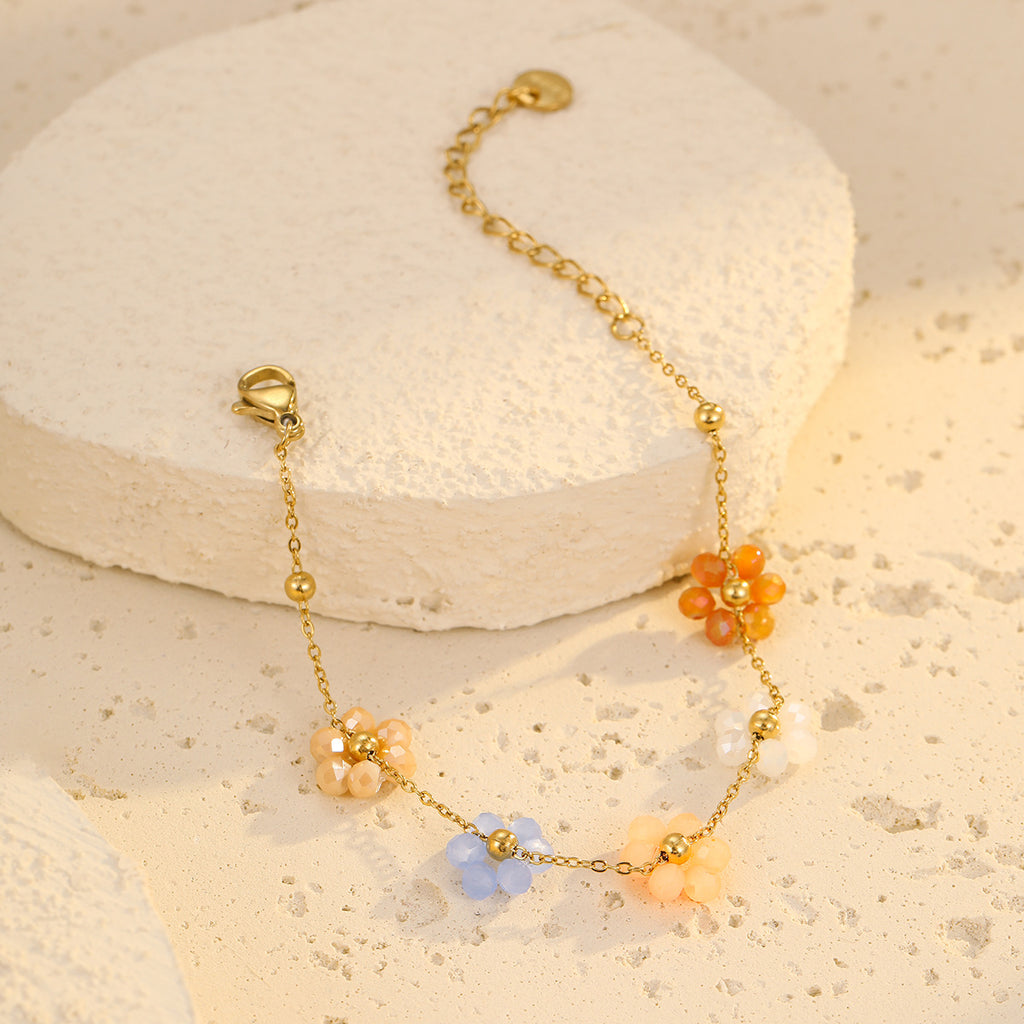 Colorful Floral Beaded Bracelet