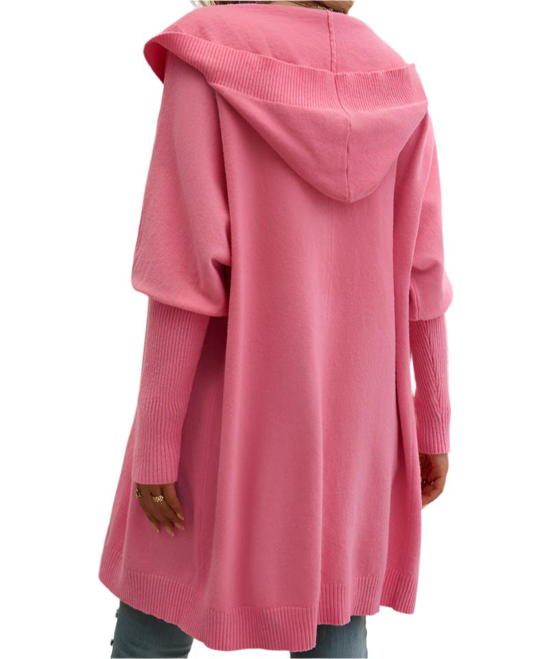 Casual Loose Hooded Mid-Length Cardigan
