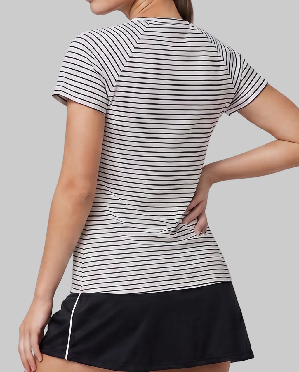 Striped Running Training Breathable Yoga Fitness Loose T-shirt