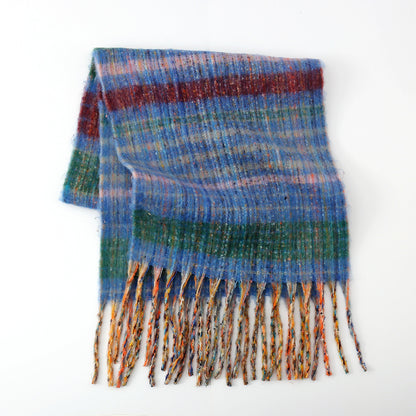 Thick Plaid Tassel Scarf