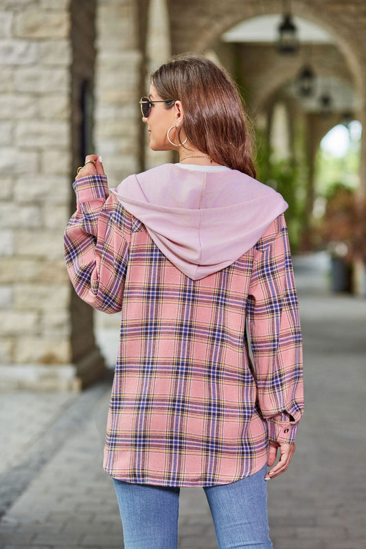 Casual Hoodie Plaid Shirt