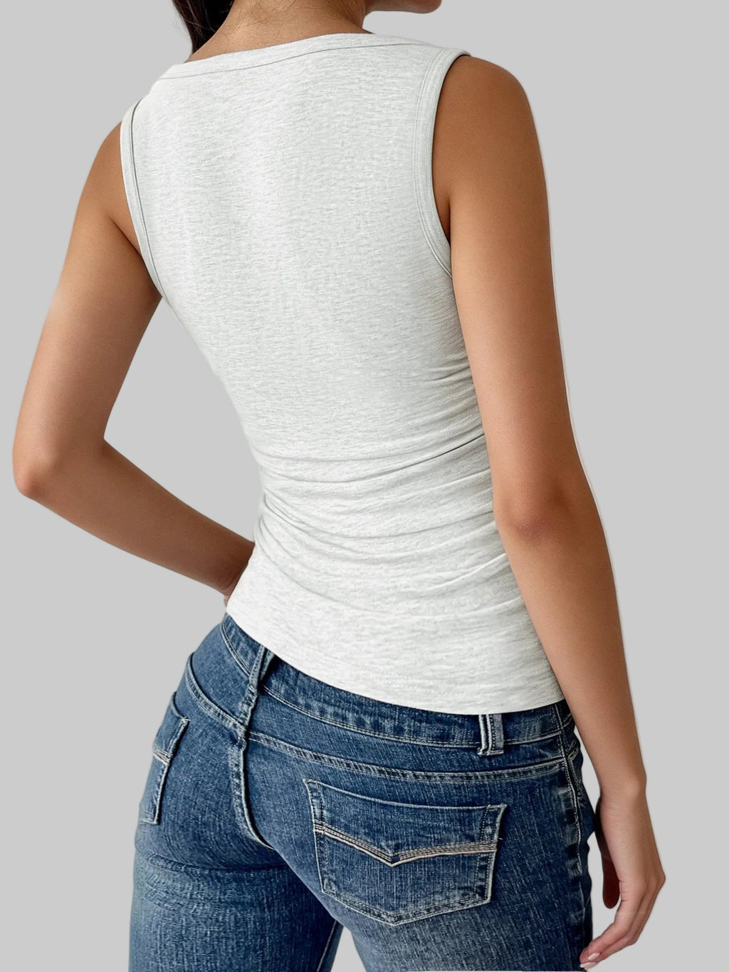 Sexy V-Neck Button Tank Top