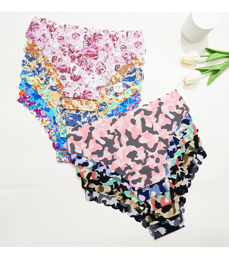 Wavy Camouflage Ice Silk Briefs