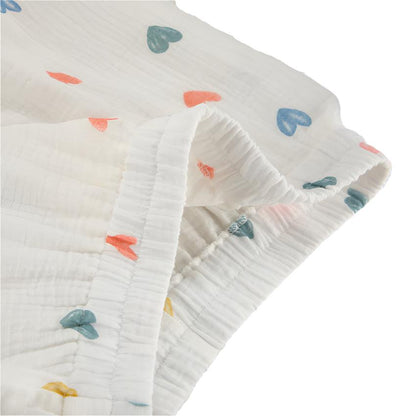 Heart Printed Long Sleeved Two-Piece Pajamas Set