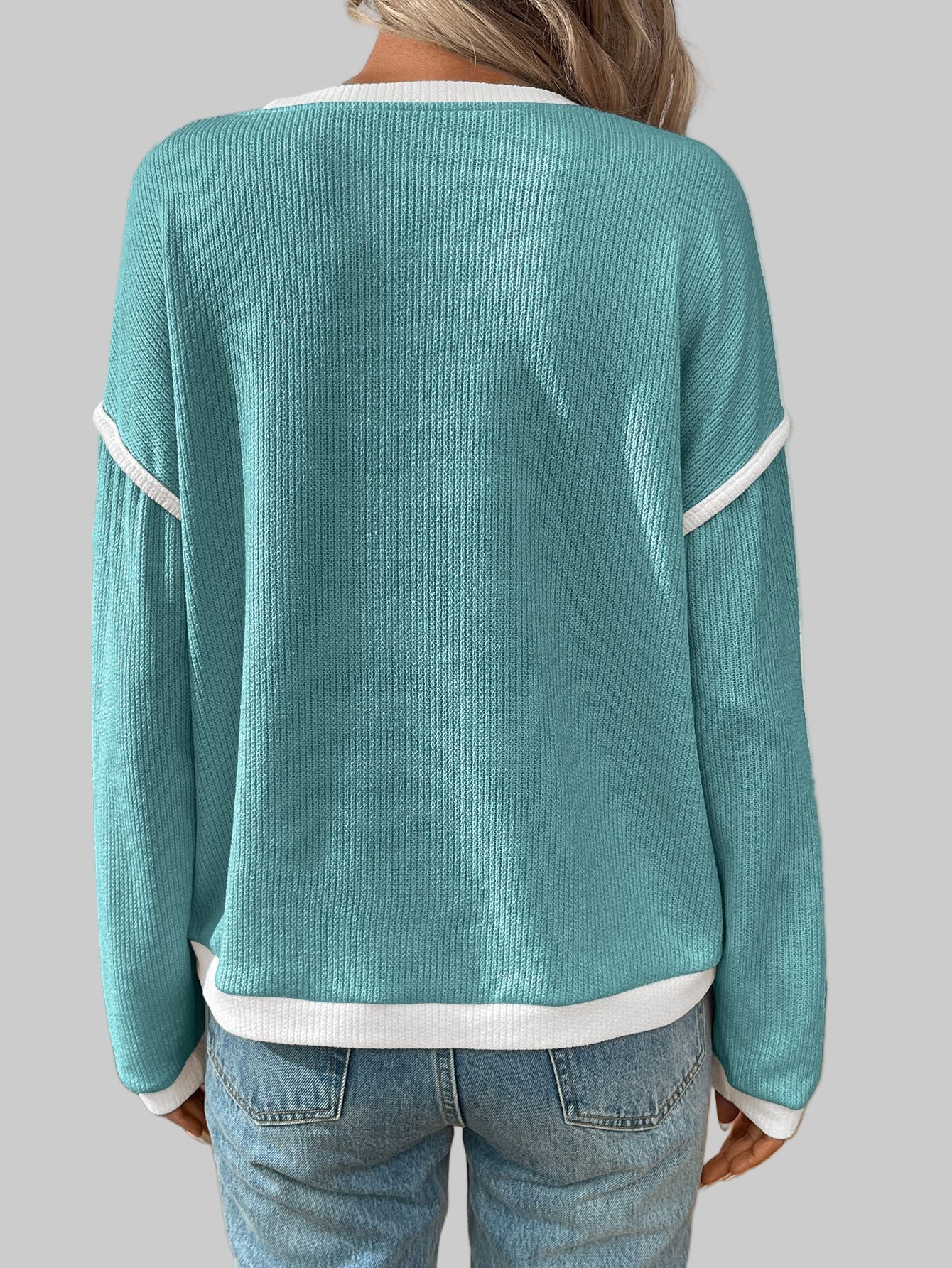 Long Sleeve Contrast Sweater