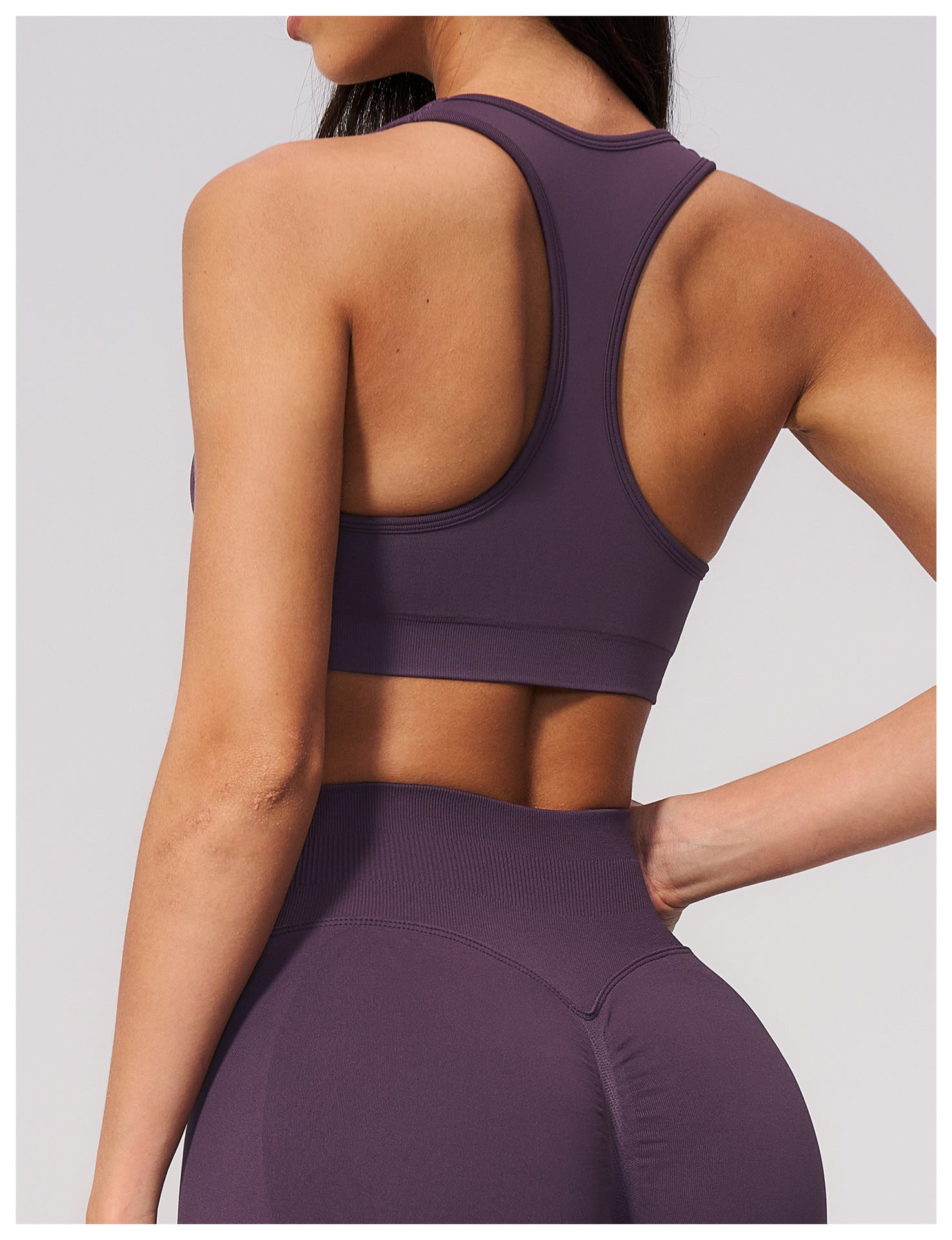 Seamless Knitted V-Neck H-Shaped Beauty Back Slim Fit Fitness Pilates Sports Quick Drying Yoga Bra