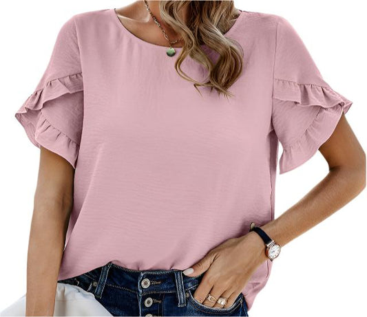 Lace Short Sleeved Blouse