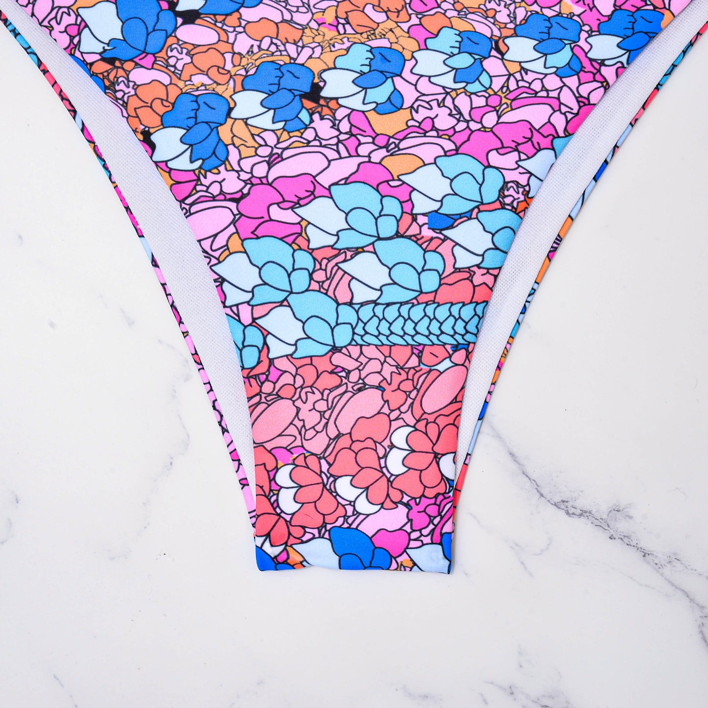 Lace-up Printing Split Bikini