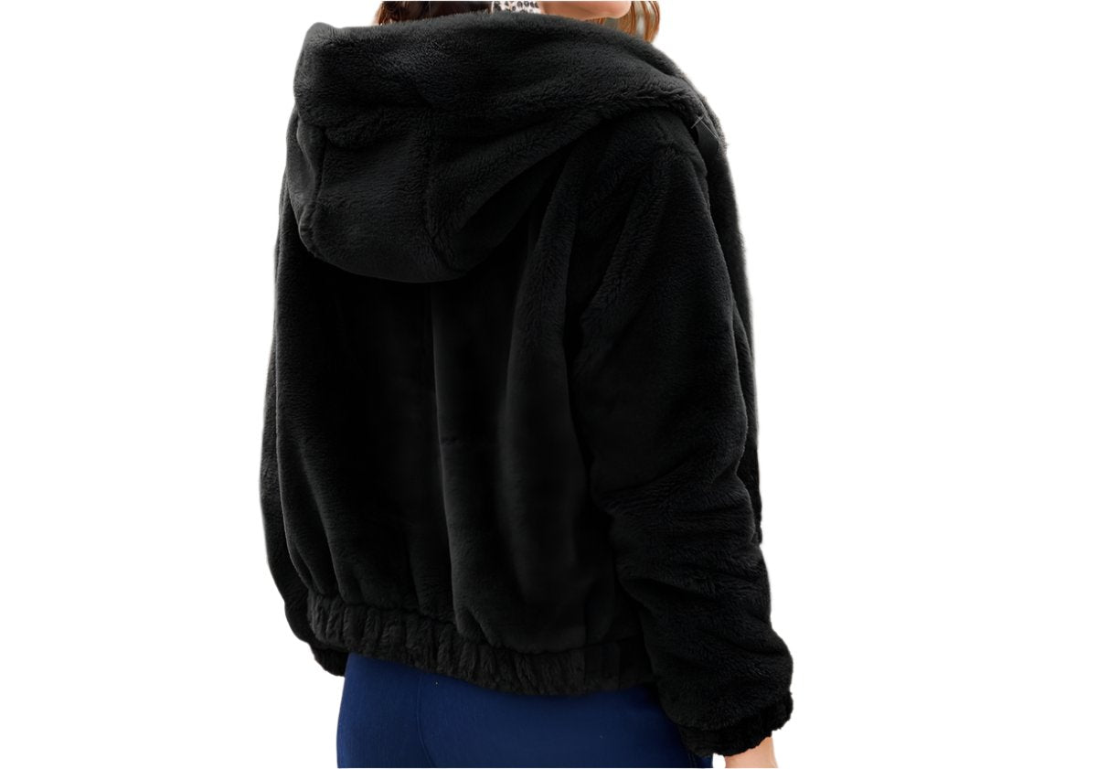 Plush Hooded Long Sleeve Warm Cotton Jacket