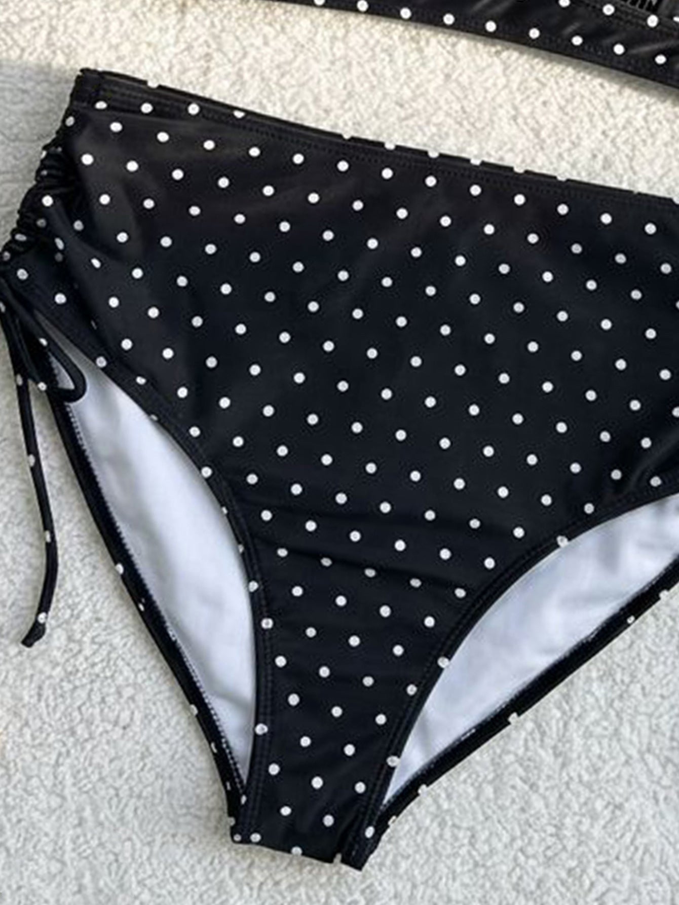 Polka Dot Printed Halter Bandage Sexy Split Bikini - Tamra.Shop.Social