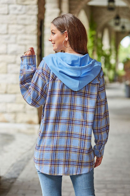 Casual Hoodie Plaid Shirt