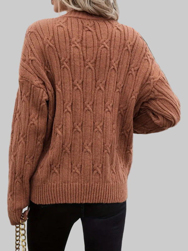 Twist V-Neck Thread Sweater