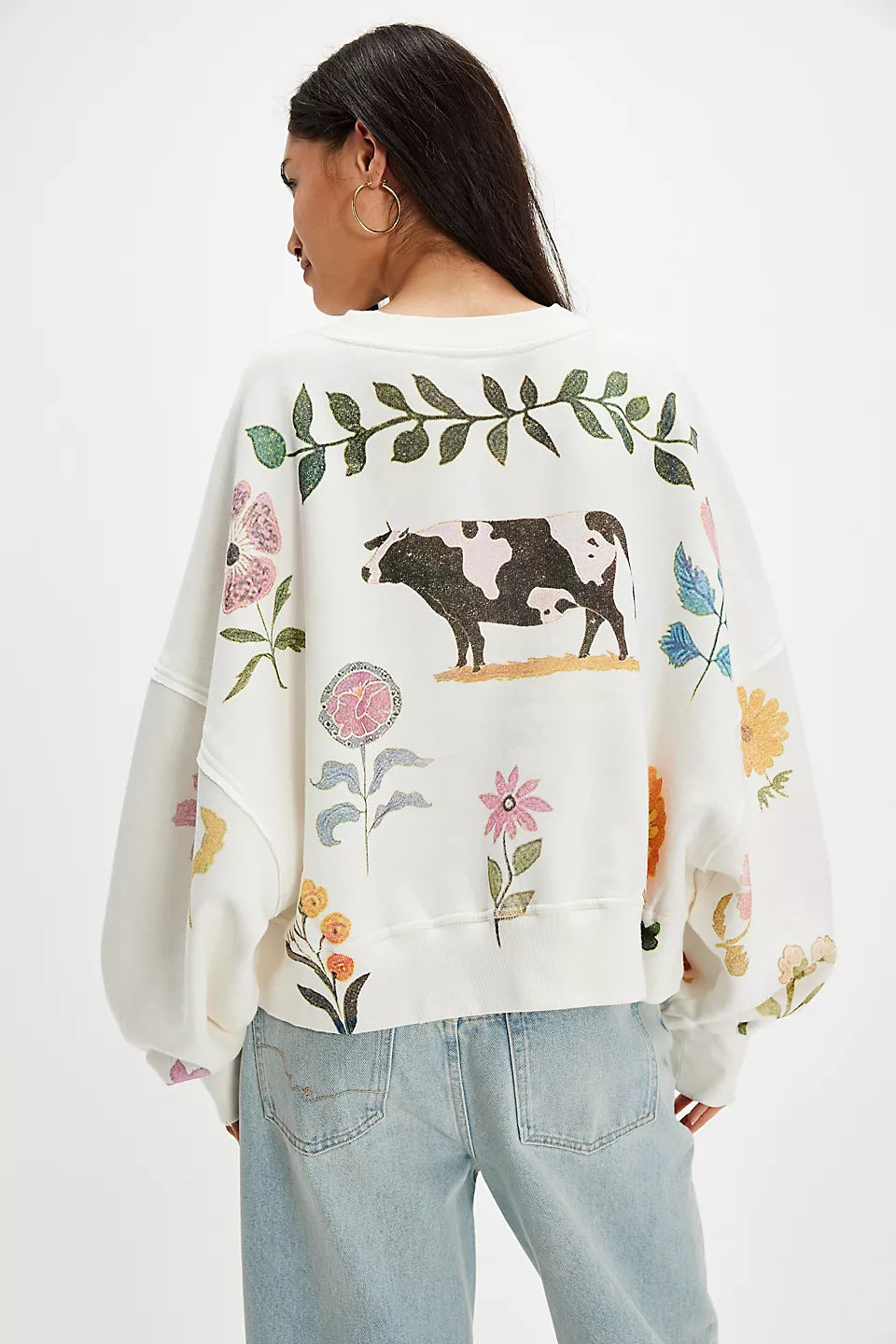 Printing Loose Casual Pullover Sweater