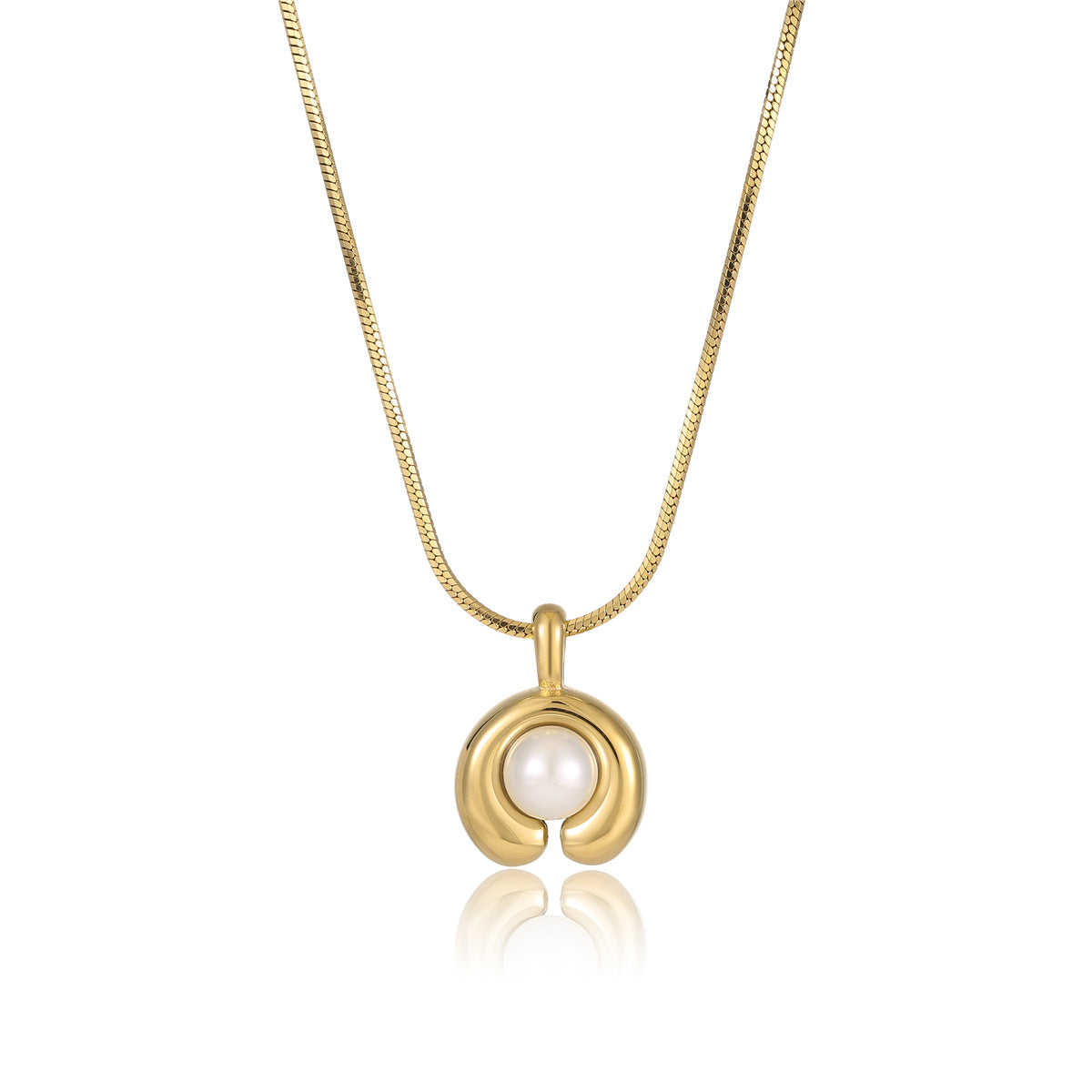 Pearl Embellished Stainless Steel Necklace