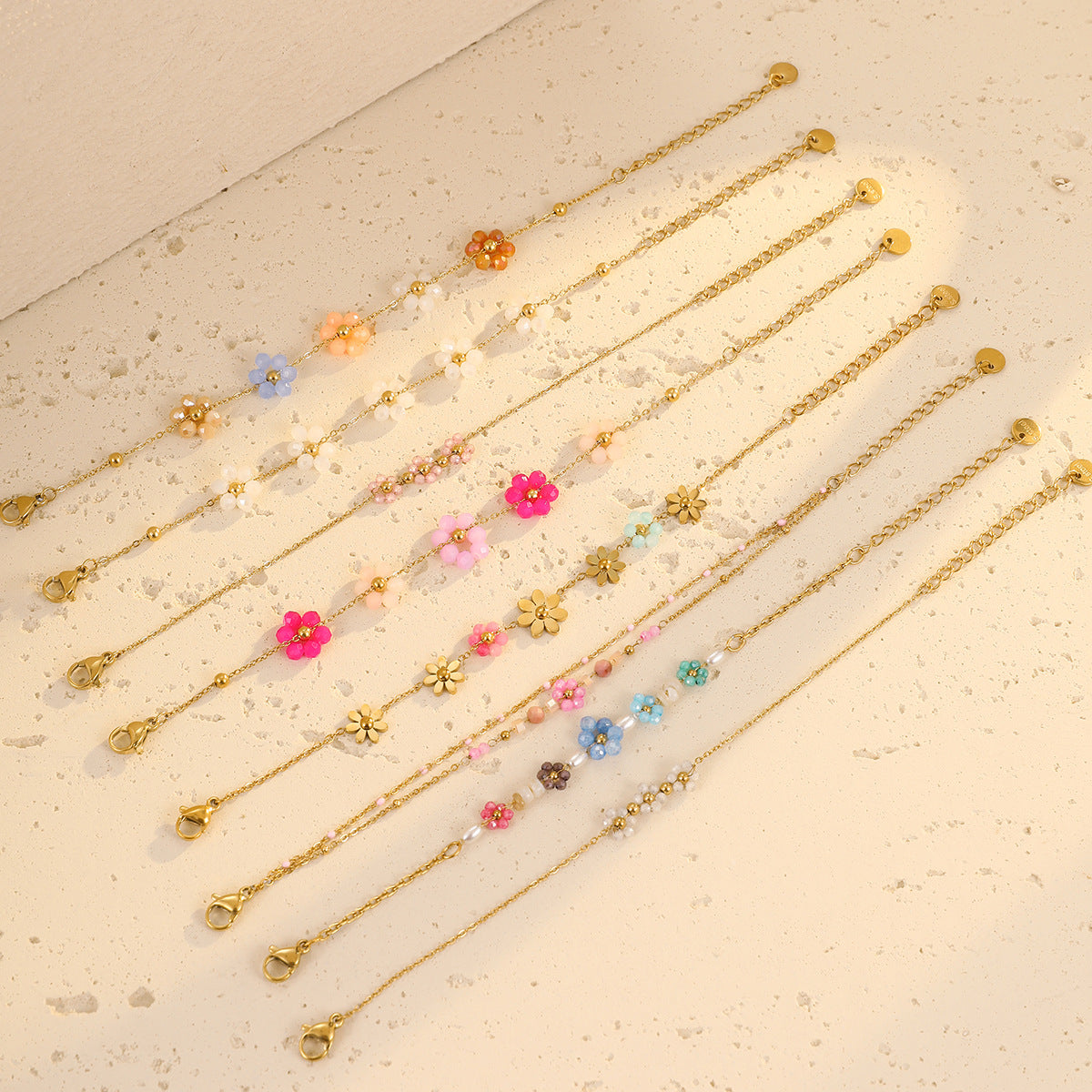 Colorful Floral Beaded Bracelet