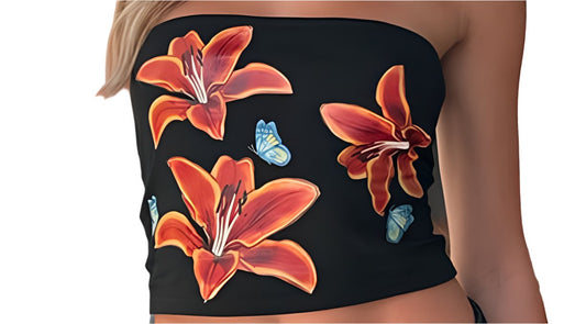 Slim Fit Cropped Printed Tube Top