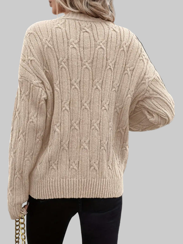 Twist V-Neck Thread Sweater