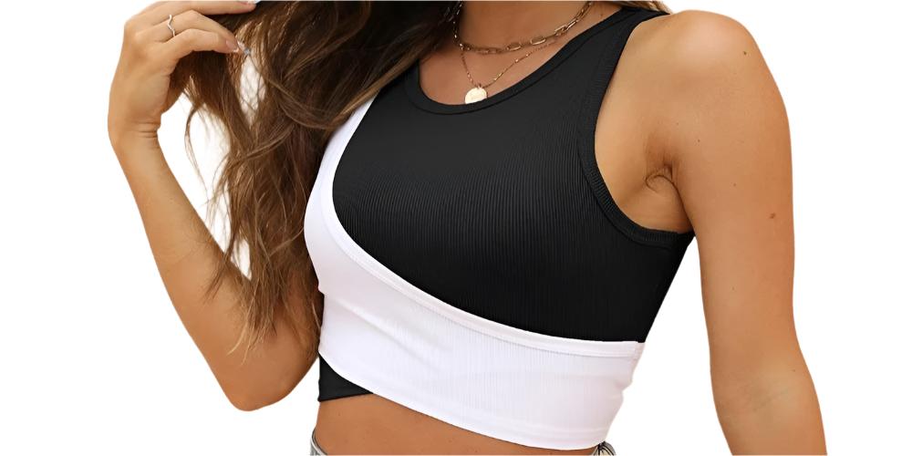 Contrast Color Cropped Tank Top